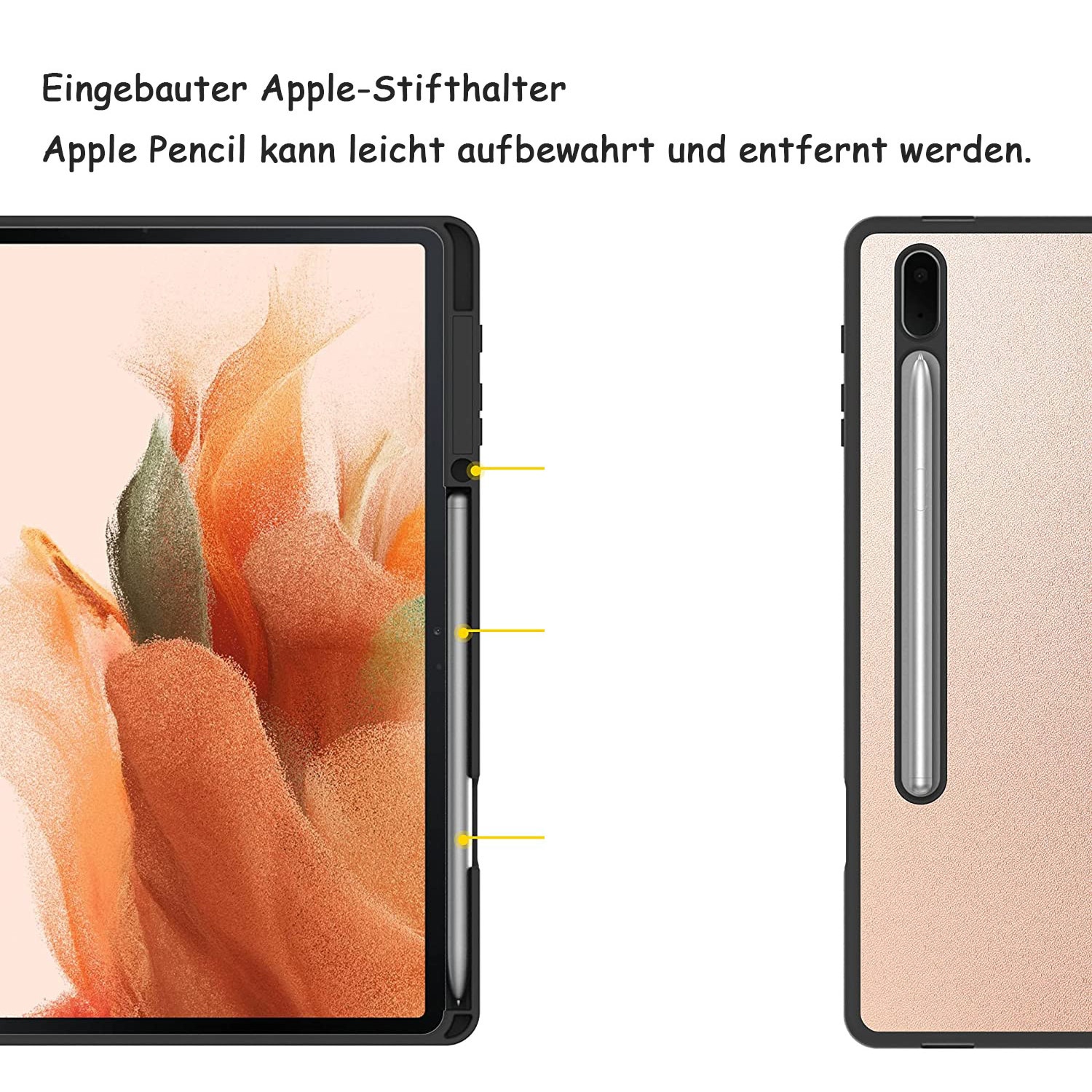 Husa compatibila cu Samsung Galaxy Tab S7 FE 12.4 5G/ S8+ Plus 5G 2022/ S7+ Plus 12.4 - Ultra subtire cu functie de suport, din piele PU, potrivita pentru Samsung Galaxy Tab S7 FE 12.4
