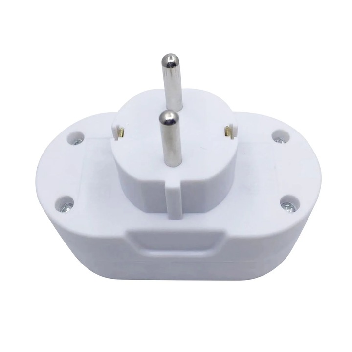 Adaptor priza YANYXR BCS3180093, 1 la 2, 16 A, 250 V 50 Hz, max. 3500 W, ABS rezistent la foc, compatibil EU/DE, alb