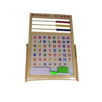 Mini tabla magnetica de scris, MCZ, din lemn, cu doua fete si socotitoare, Education Board Mini tabla magnetica de scris, MCZ, din lemn, cu doua fete si socotitoare, Education Board