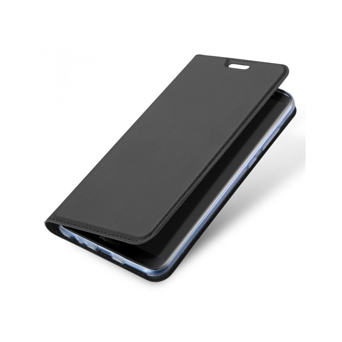 Husa de protectie din plastic si piele ecologica DUX DUCIS pentru Huawei Mate 10 Lite, gri inchis