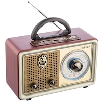Radio cu MP3 Player Meier M-U110, FM/AM/SW3, USB, SD/ TF CARD, Telecomanda, Maro-Auriu