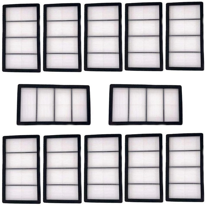 Set 12 filtre HEPA compatibile cu iRobot Roomba S9/S9+, YANYXR, cadru negru, alb/negru, cod BCS3187296