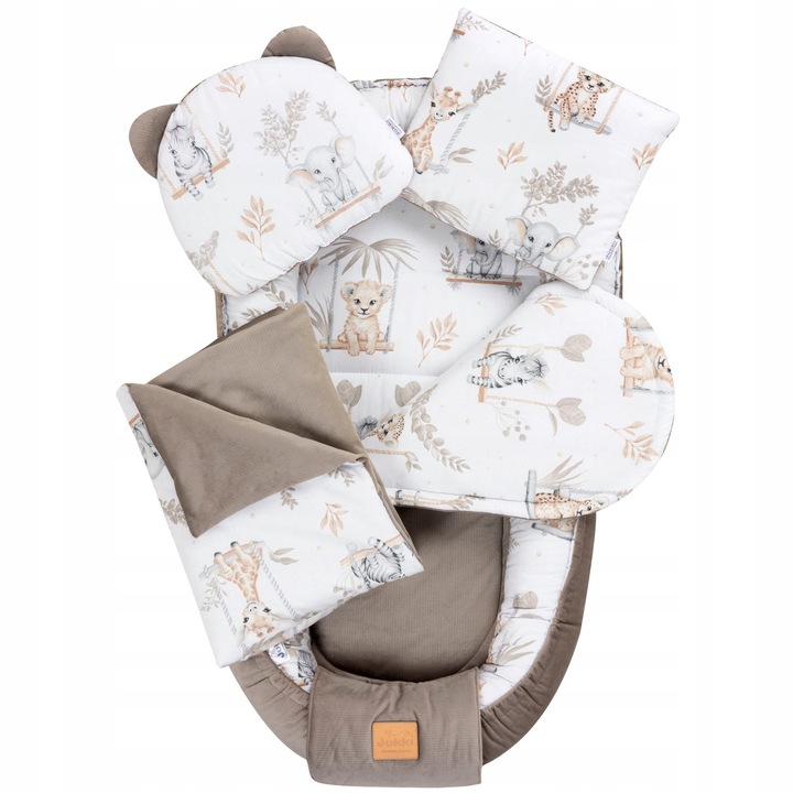 Комплект за бебета от 5 части Cocoon Comfort Velvet Jukki Happy Jungle