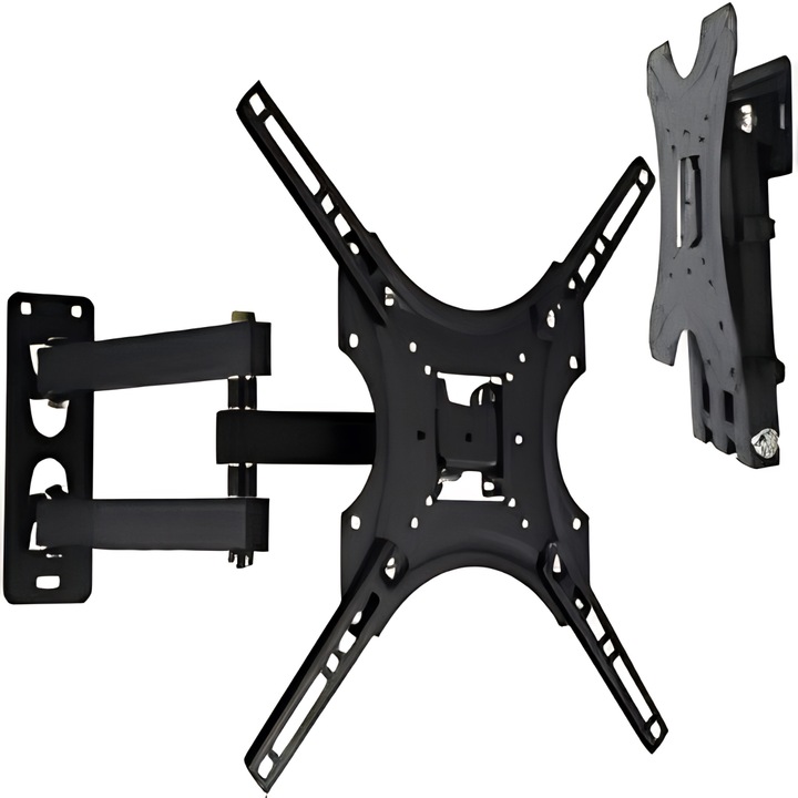 VarioShop® TV fali tartó, 180°-ban forgatható, 32-55 hüvelykes TV-kkel kompatibilis, 200x200 mm-es rögzítés, max. 22 kg terhelhetőség, fekete
