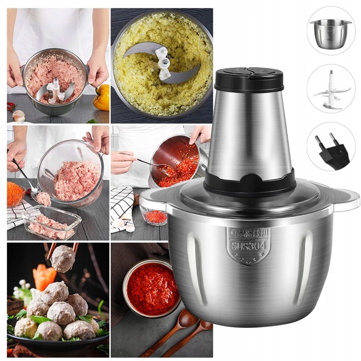 Mincer Carne si Legume 2L, Bol Inox