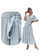 Rochie seara evazata albastru deschis voal