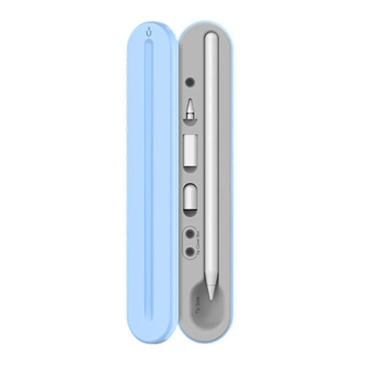 YANYXR BCS3190107 mágneses kemény tok Apple Pencilhez, kompatibilis az Apple Pencil 1. / 2. generációjával, hegyek és kiegészítők rendszerezője, kék