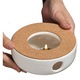 YANYXR BCS3187286 teamelegítő, kerámia alátét parafa talppal mécseshez (tealight), fehér, O15 cm x 6 cm