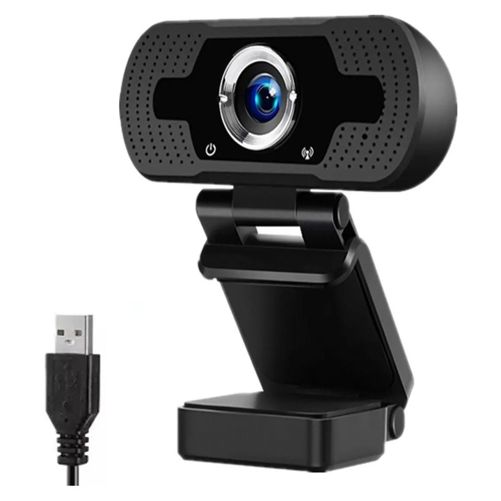 Уебкамера 0805BM-BST3109602, 1080p Full HD, автофокус, вграден микрофон, USB 2.0, 30 fps, CMOS сензор, MJPEG/YUY2, черна, 1/4" резба за статив
