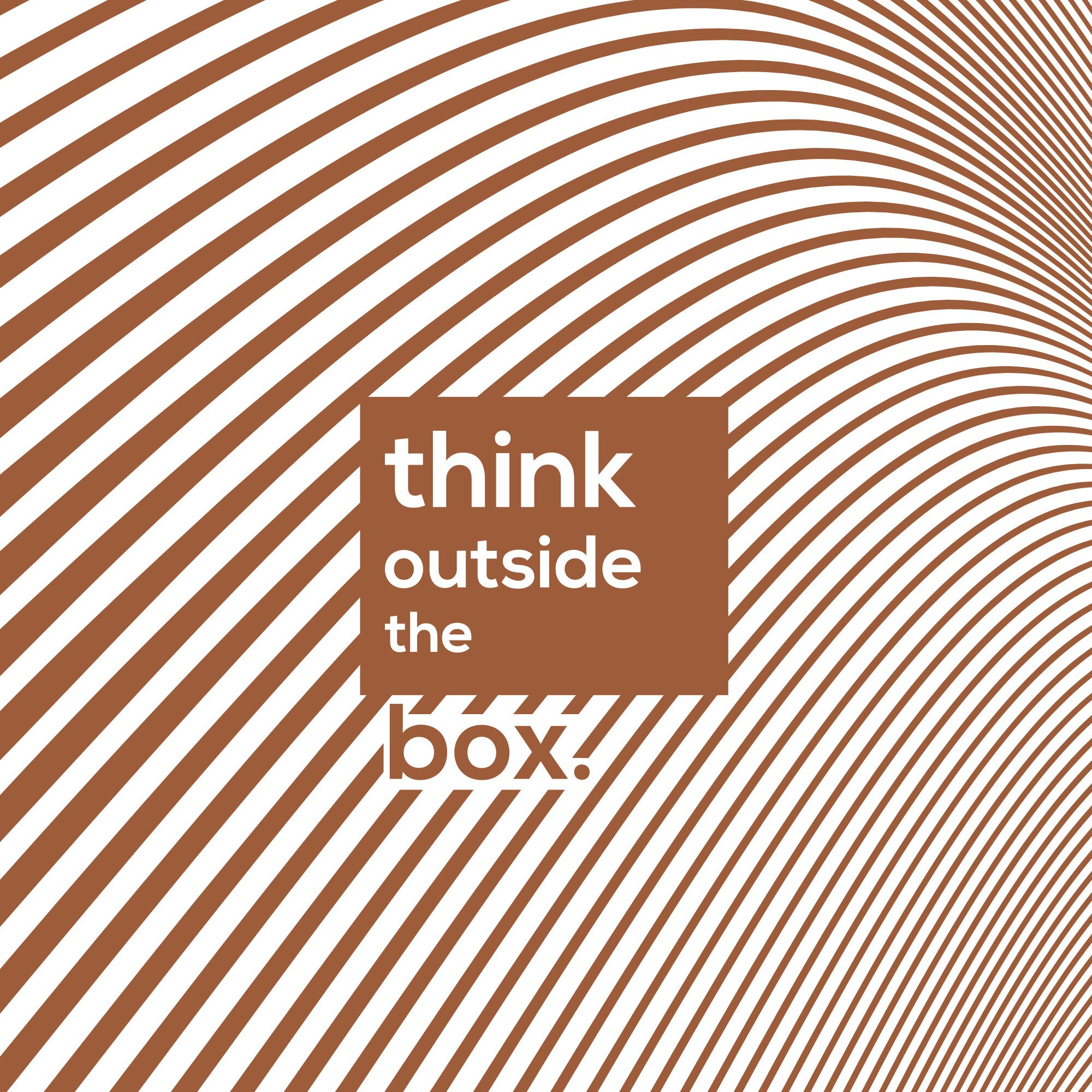 Sticker decorativ iStick, Think Outside The Box, 65x65cm, maro