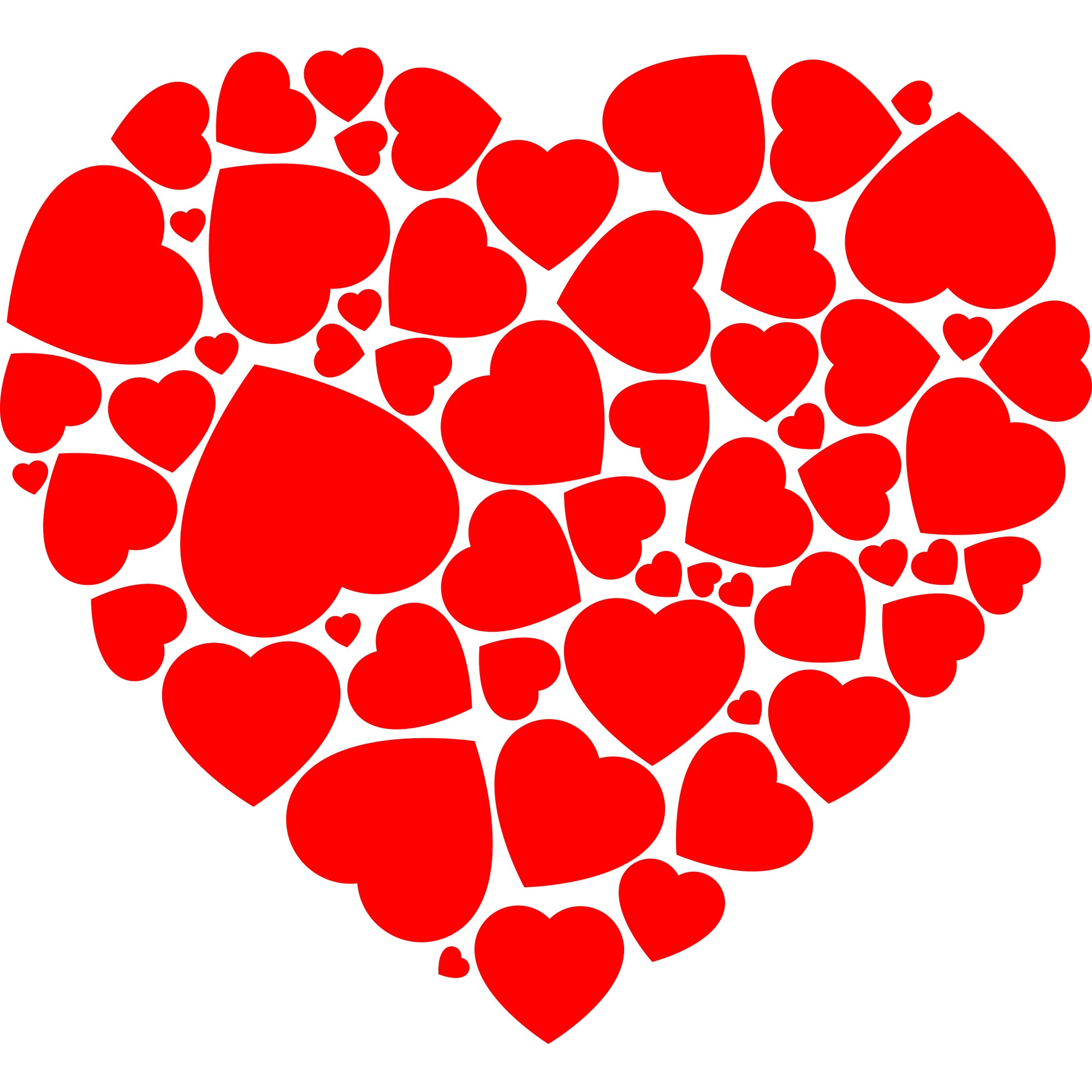 Sticker decorativ iStick, Heart Of Hearts, 90x82cm, rosu