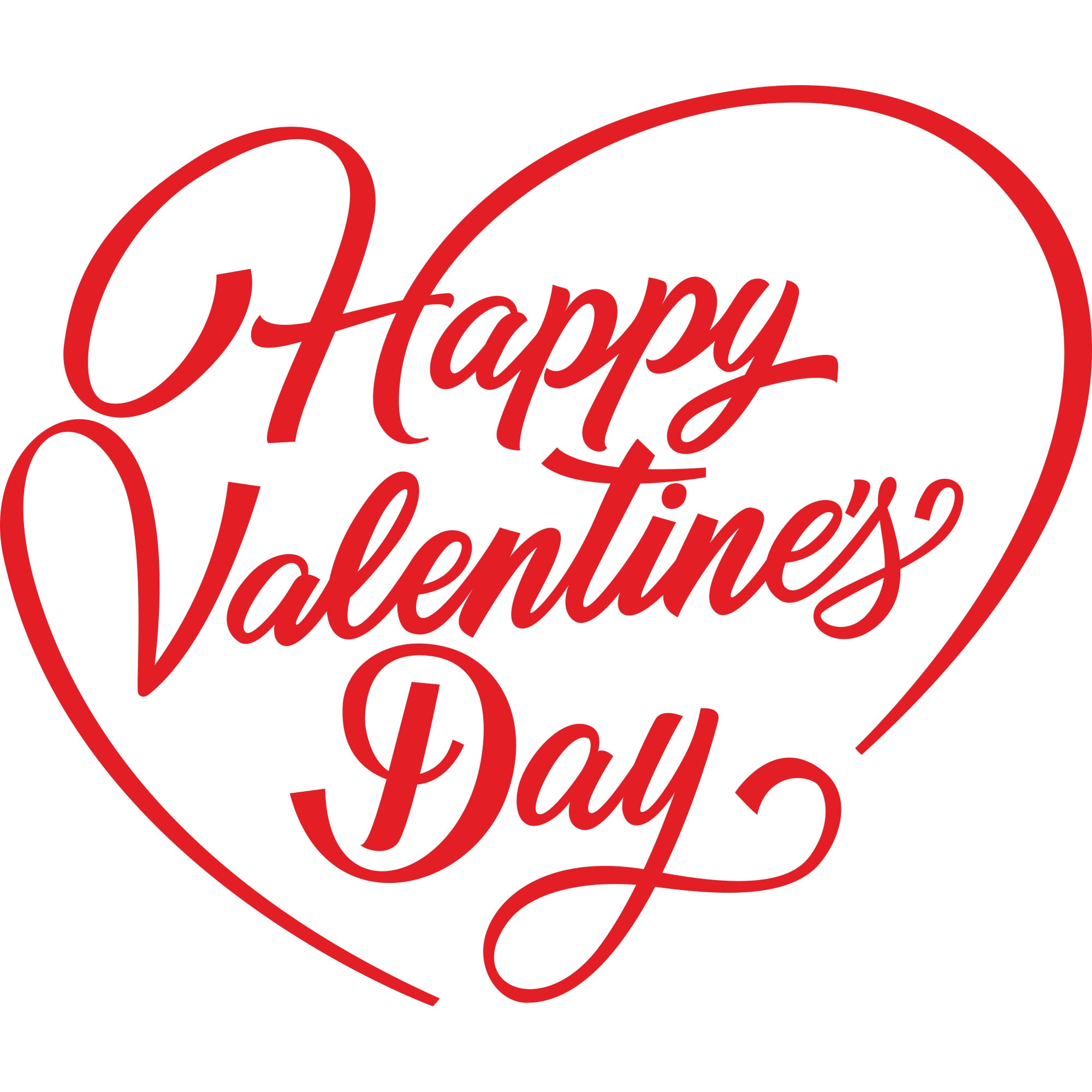 Sticker decorativ iStick, Happy Valentine's Day, 70x60cm, rosu