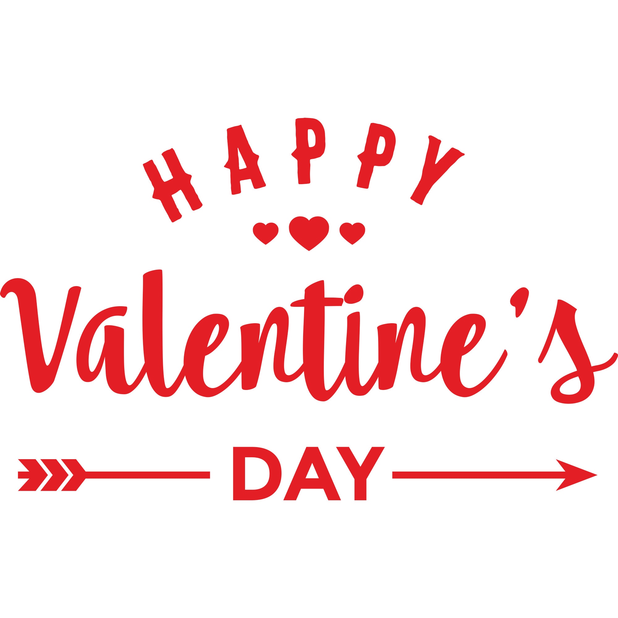 Sticker decorativ iStick, Happy Valentine's Day, 115x70cm, rosu