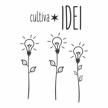 Sticker decorativ iStick, Cultiva idei, 53x75cm, negru Sticker decorativ iStick, Cultiva idei, 53x75cm, negru