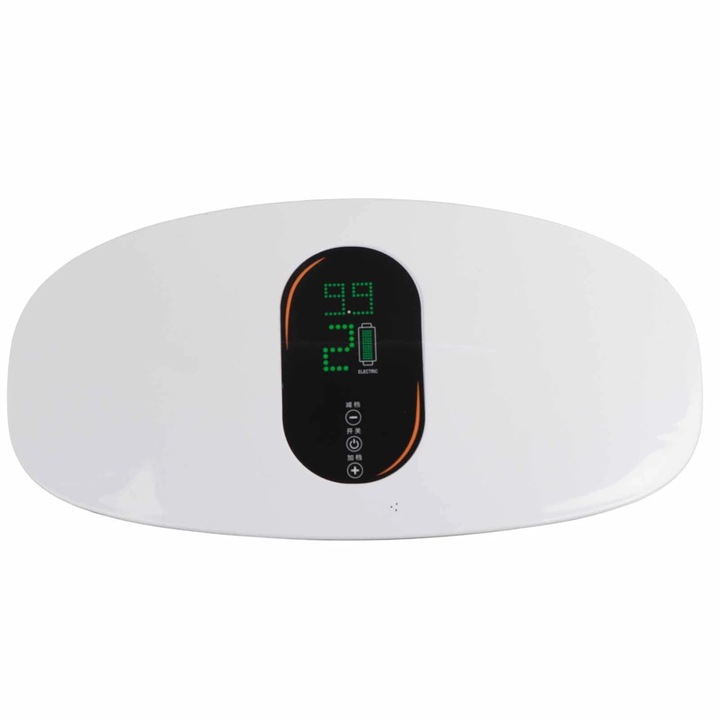 YANYXR BCS3191853 karcsúsító masszázsöv, USB újratölthető, ABS-ből, fehér/zöld