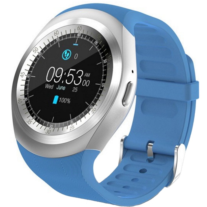 Ceas Smartwatch sport Yondu V1 , cartela SIM , 1.3 inch HD display , touchscreen , compatibil Android , culoare :albastru