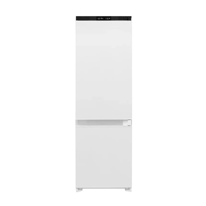 Combina frigorifica incorporabila Sharp SJ-BE235E2XS-EU, Advance No Frost, Ventilatie, Dezghetare automata, Fara mirosuri, Afisaj LED extern, ECO, Holiday, H 177, 233 l, Clasa E, Alba