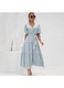 Rochie seara evazata albastru deschis voal