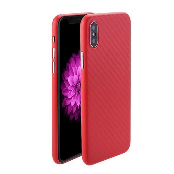 Husa protectie spate termoplastic - carbon pentru iPhone X, capac de protectie, carcasa, bumper, rosu, BBL007 Husa protectie spate termoplastic - carbon pentru iPhone X, capac de protectie, carcasa, bumper, rosu, BBL007