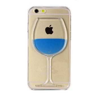Carcasa Husa cu lichid Apple iPhone 7 model Pahar Wine Glass , Albastru , Blue Carcasa Husa cu lichid Apple iPhone 7 model Pahar Wine Glass , Albastru , Blue