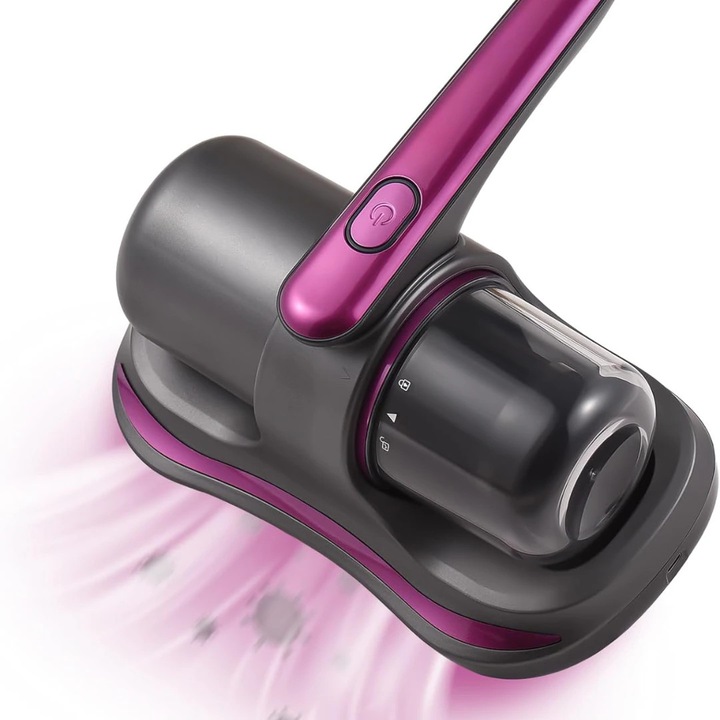 Aspirator Antiacarieni Alista Home®, 8000 Pa, Fara Fir, Filtru HEPA, Baterie 3600 mAh, UVC, Rezervor 500 ml, Curatare Pat, Canapea si Covoare