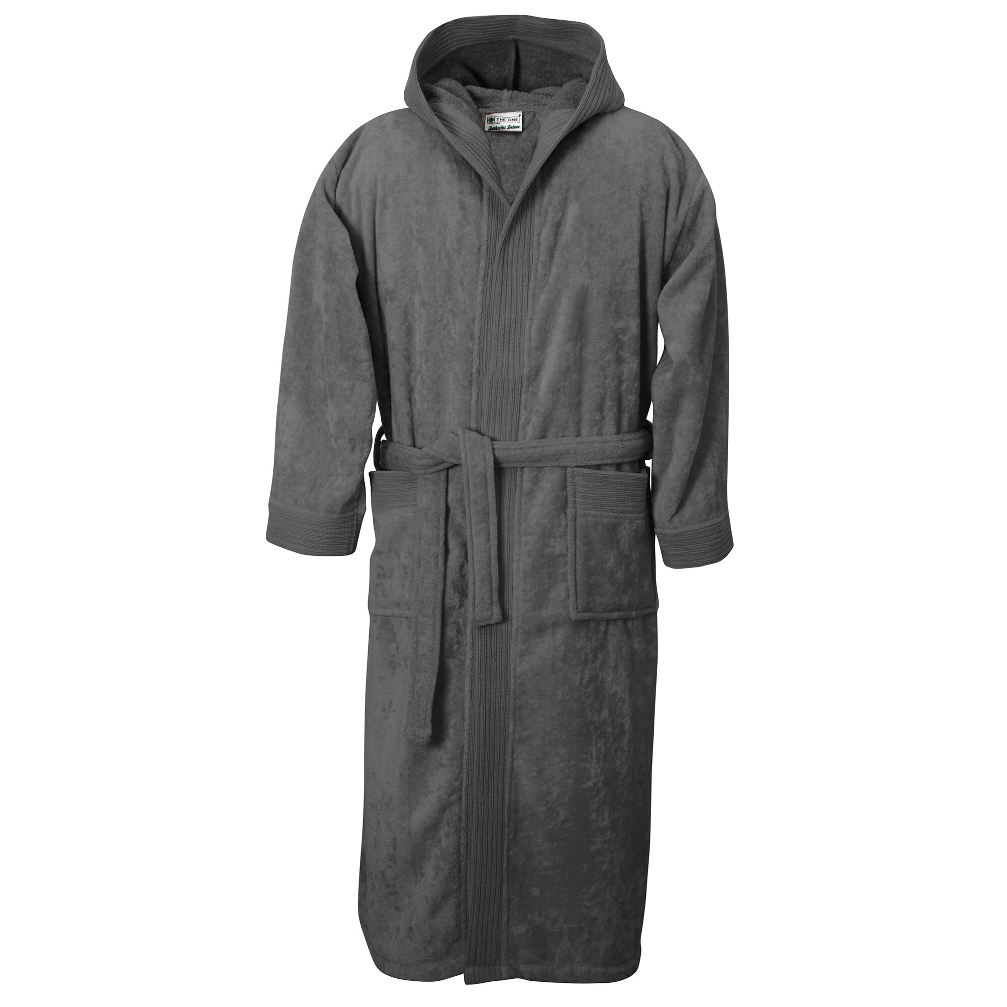 Halat baie gluga, Lux Velour Collection, 2XL-3XL, Antracit, 100% bumbac