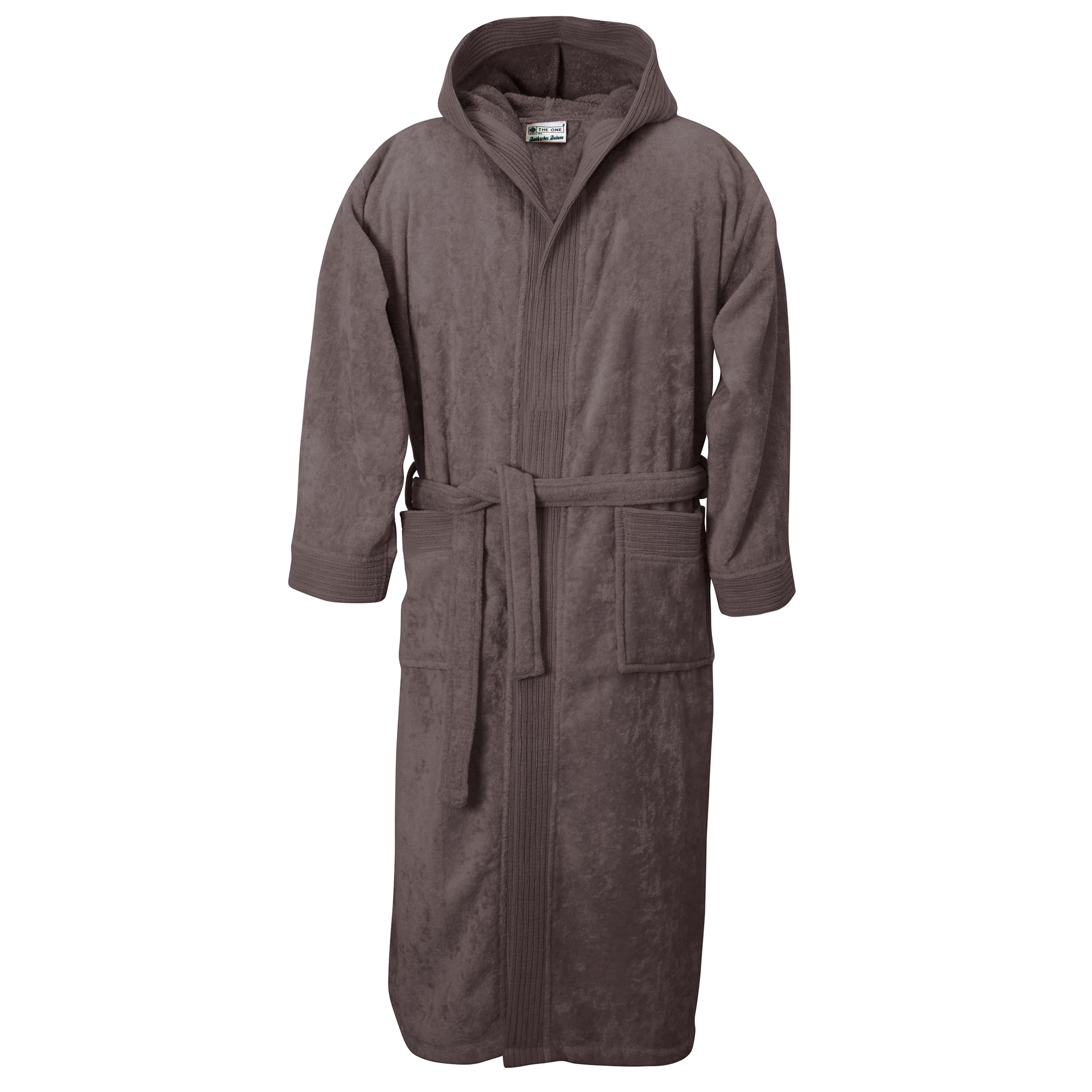 Halat baie gluga, Lux Velour Collection, 2XL-3XL, Taupe, 100% bumbac