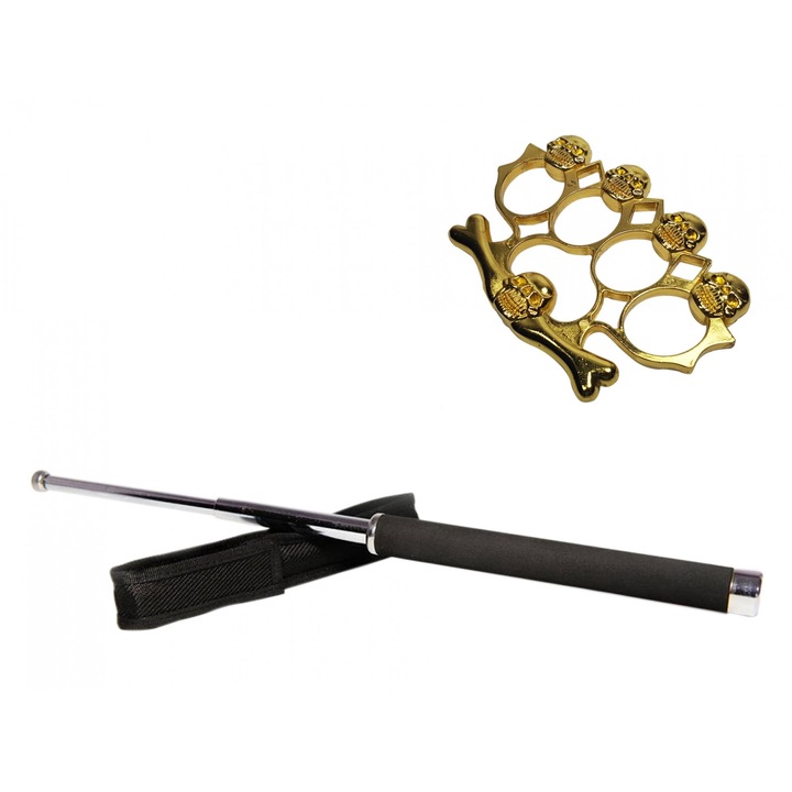 Комплект палка и бокс, 65 см, Сребрист/Златист