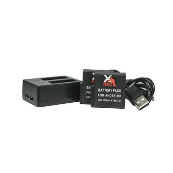 Set 2 baterii AHDBT-501/Incarcator baterie pentru GoPro Hero 5 Black Set 2 baterii AHDBT-501/Incarcator baterie pentru GoPro Hero 5 Black