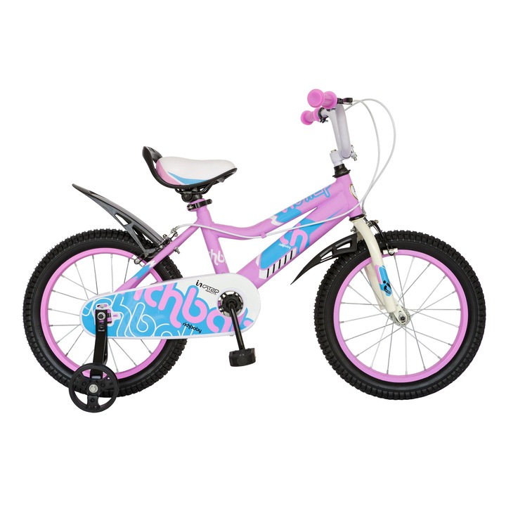 Bicicleta 16" Rich D1602A, pentru copii, Roz