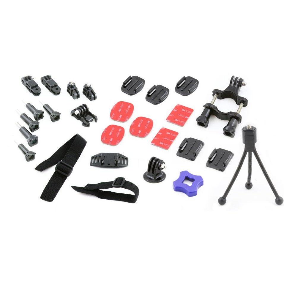 Kit de montare XREC 26W1, pentru GoPro 1/2/3/3+/4, 29 Elemente, Multicolor