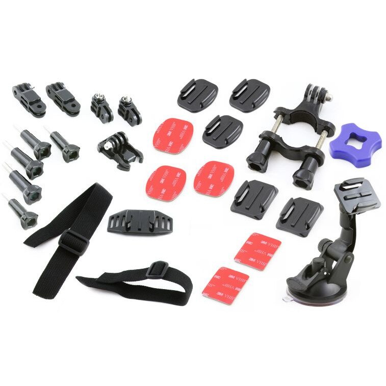 Kit de montare XREC 26W1, pentru GoPro 1/2/3/3+/4, 27 Elemente, Multicolor