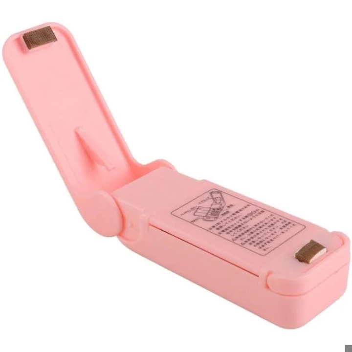 Sigilant manual pentru pungi cidiscount-xKx-260805-125, mini portabil cu vidare manuala, roz