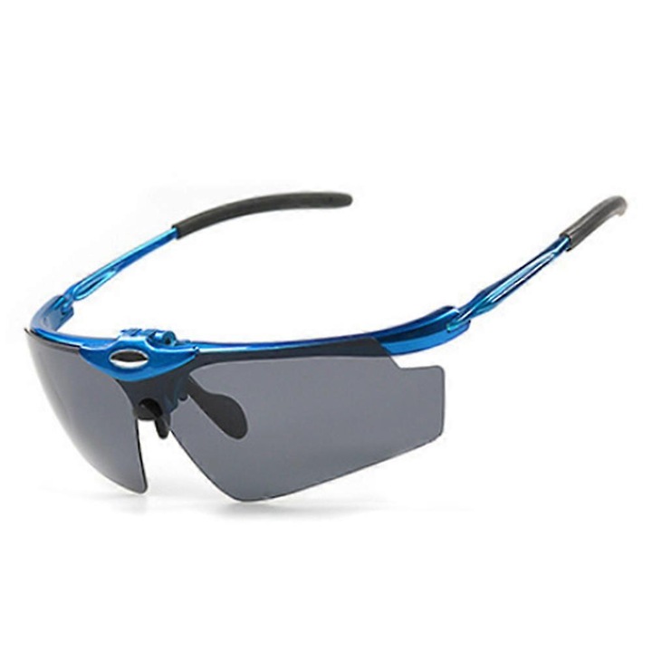 Ochelari sport din policarbonat, antivant, anti-UV, rezistenti la socuri, XQ-382, albastru/gri