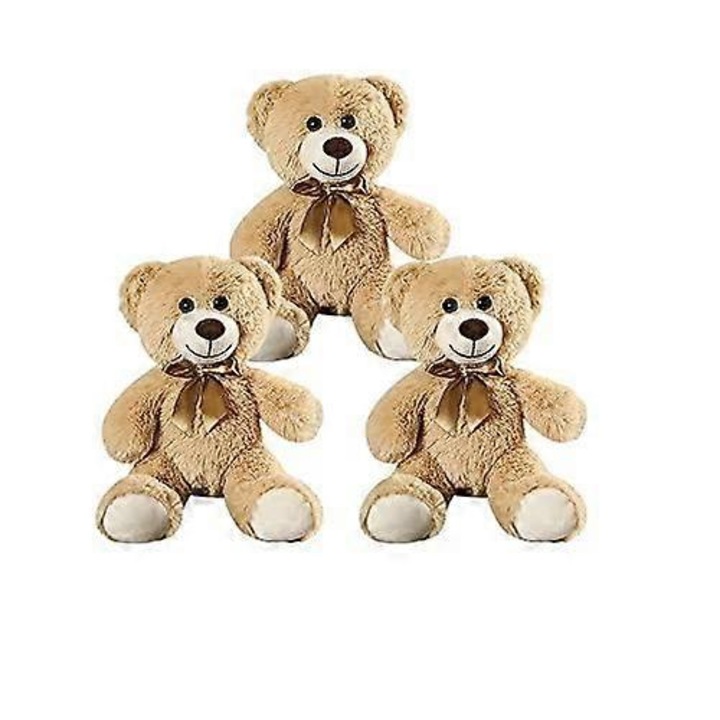 Set de 3 ursuleti de plus moi, 35 cm, maro deschis