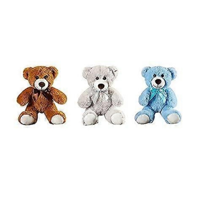 Set 3 ursuleti de plus moi 35 cm, maro/gri/albastru, jucarie pentru copii