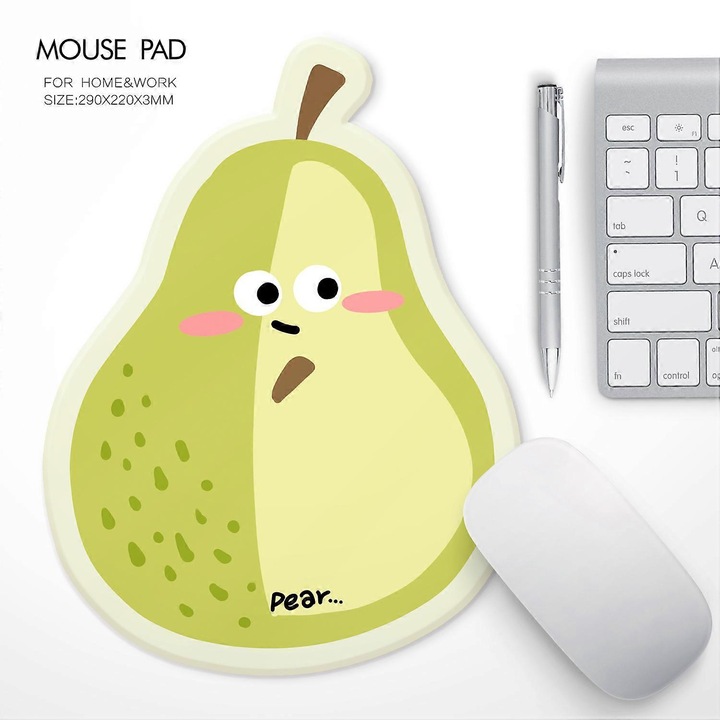 Mouse pad birou model para cartoon, material textil cu fata imprimata termic, verde deschis, 29 x 22 x 0.3 cm, eMAG-CJ16-fr2608055632