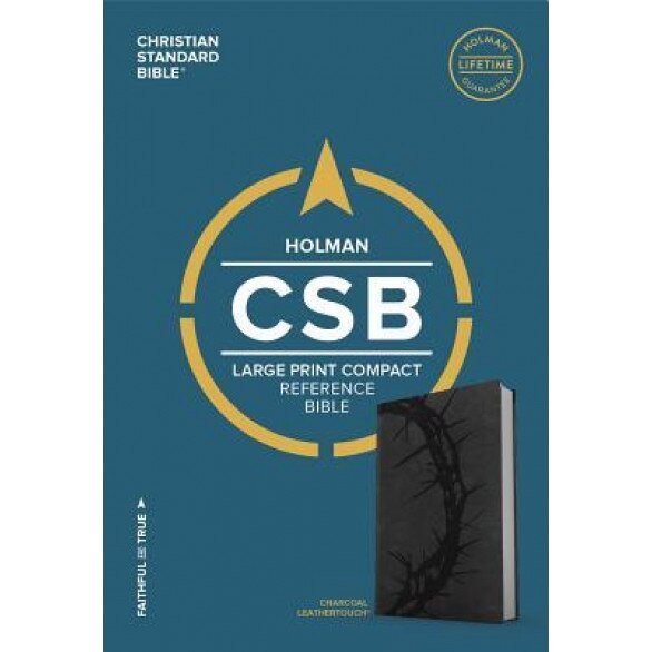 CSB Large Print Compact Reference Bible, Charcoal Leathertouch, Holman Bible Staff (Editor)