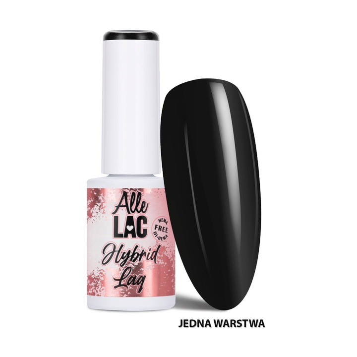Lac semipermanent LED/UV AlleLac Browns B10, HEMA/Di-HEMA free, negru, 6 g