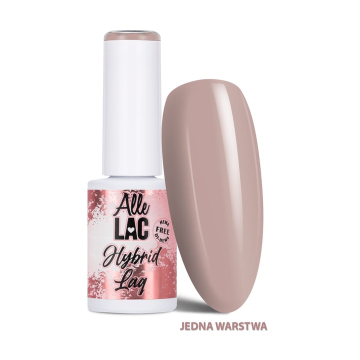 Lac de unghii hybrid LED/UV AlleLac Browns B1 Naked, HEMA/Di-HEMA-free, nud maro, 6 g