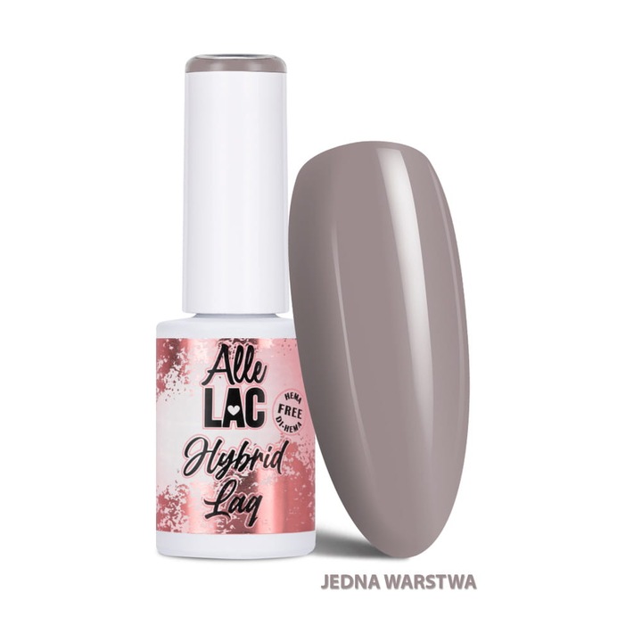 Lac de unghii semipermanent AlleLac Browns B4, taupe, HEMA/Di-HEMA free, LED/UV, 6 g
