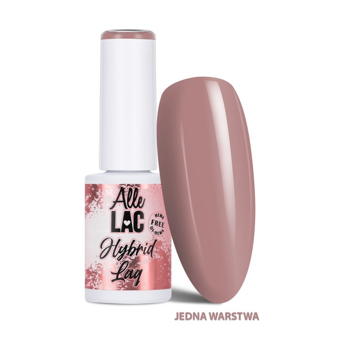 Lac gel pentru unghii AlleLac Browns B2 Rosie, HEMA/Di-HEMA free, LED/UV, roz-maro, 6 g