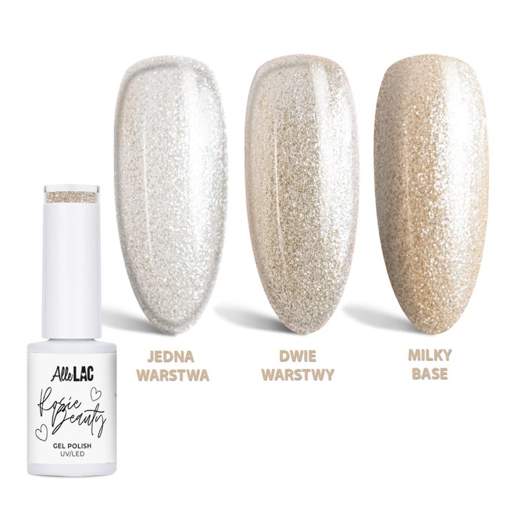 Lac gel LED/UV AlleLac Rosie Beauty Gold HEMA/Di-HEMA Free, auriu, 6 g