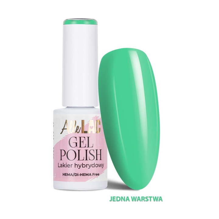 Lac de unghii semipermanent AlleLac Greens G3 Pastel, HEMA/Di-HEMA Free, pentru lampa LED/UV, verde pastel, 6 g