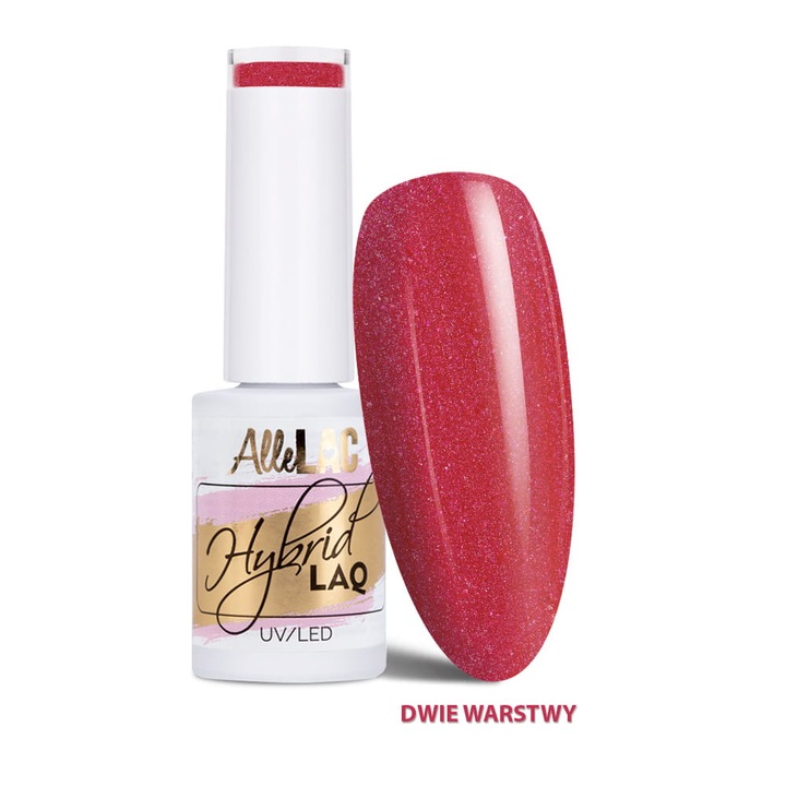 Lac gel UV/LED AlleLac Nr. 225 Limited Edition, rosu cu sclipici, 5 g