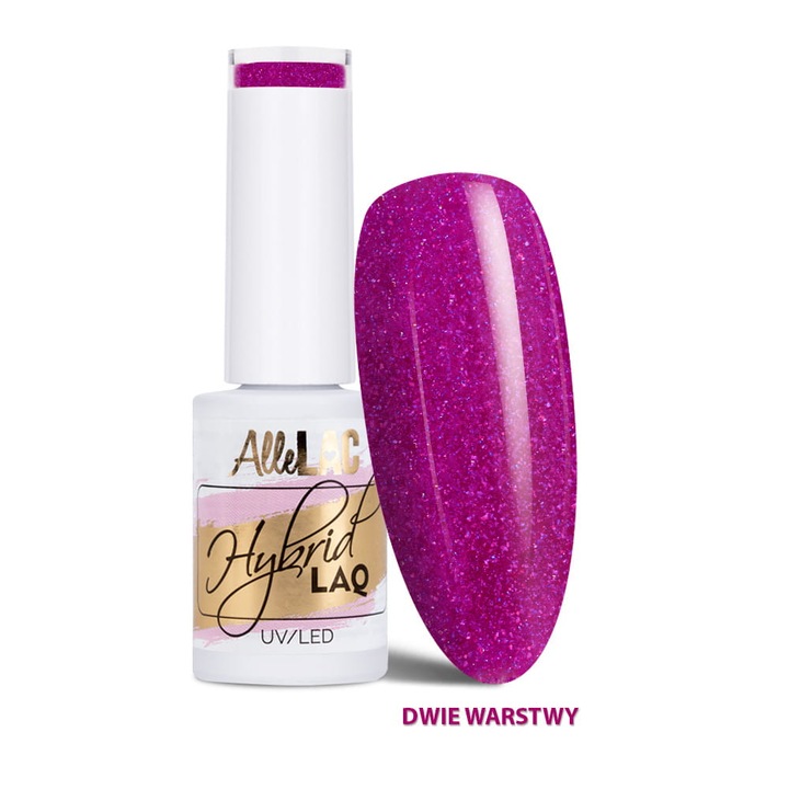 Lac hibrid LED/UV AlleLac Nr 233 Limited Edition, fuchsia cu sclipici, 5 g