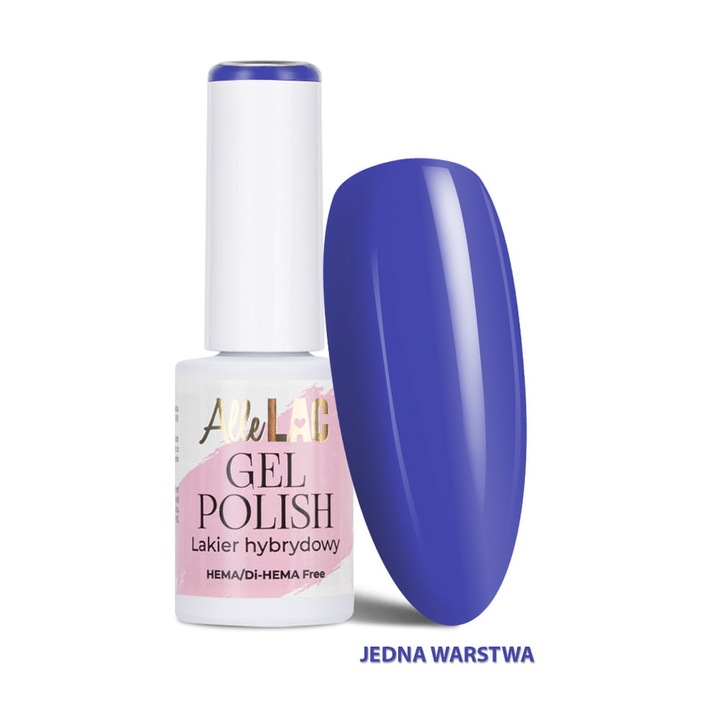Lac semipermanent AlleLac Blues BL5 Cobalt, LED/UV, HEMA/Di-HEMA Free, albastru cobalt, 6 g