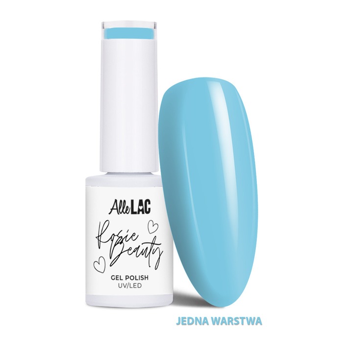 Lac de unghii gel AlleLac x Rosie Beauty Spring Vibes Cold Sky, HEMA/Di-HEMA-free, LED/UV, albastru pastel, 6 g