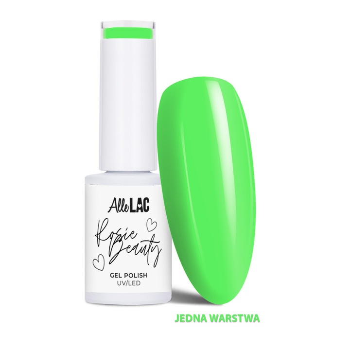 Lac gel LED/UV AlleLac x Rosie Beauty Spring Vibes Fresh Grass HEMA/Di-HEMA Free, verde deschis, 6 g, PN 295259