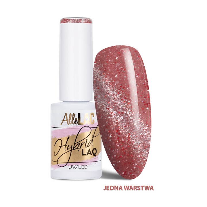 Lac gel UV/LED AlleLac Nr. 287 Cat Eye Limited Edition, efect cat eye cu sclipici, roz cu argintiu, 5 g